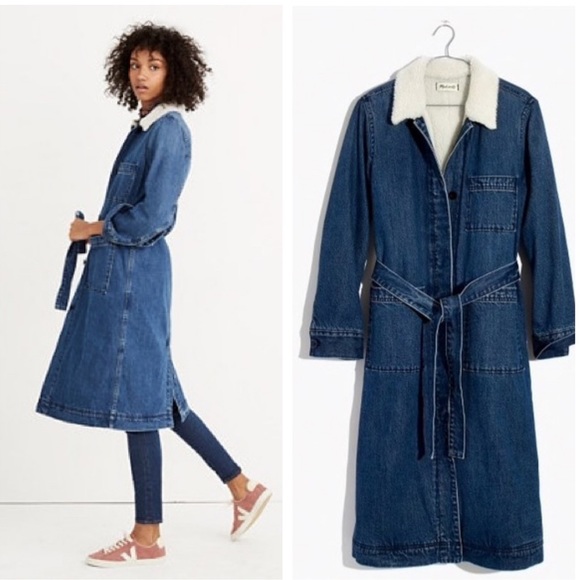 denim sherpa duster